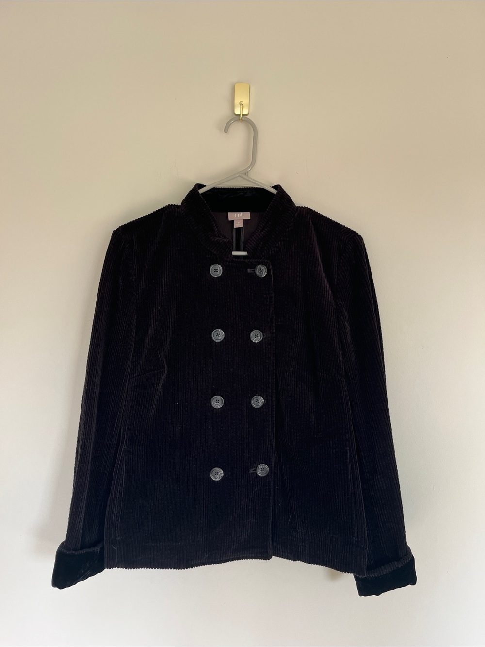 Vintage J.Jill Black Corduroy Pea Coat